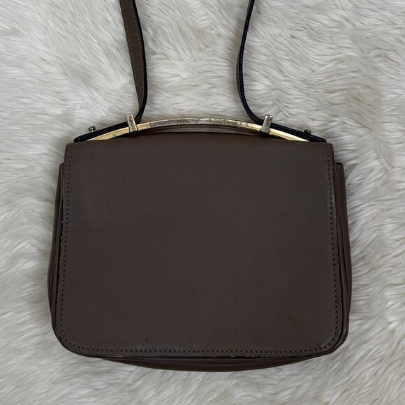 Marni Sculpture Leather Flap Olive Taupe Shoulder Bag - Picture 15 of 16